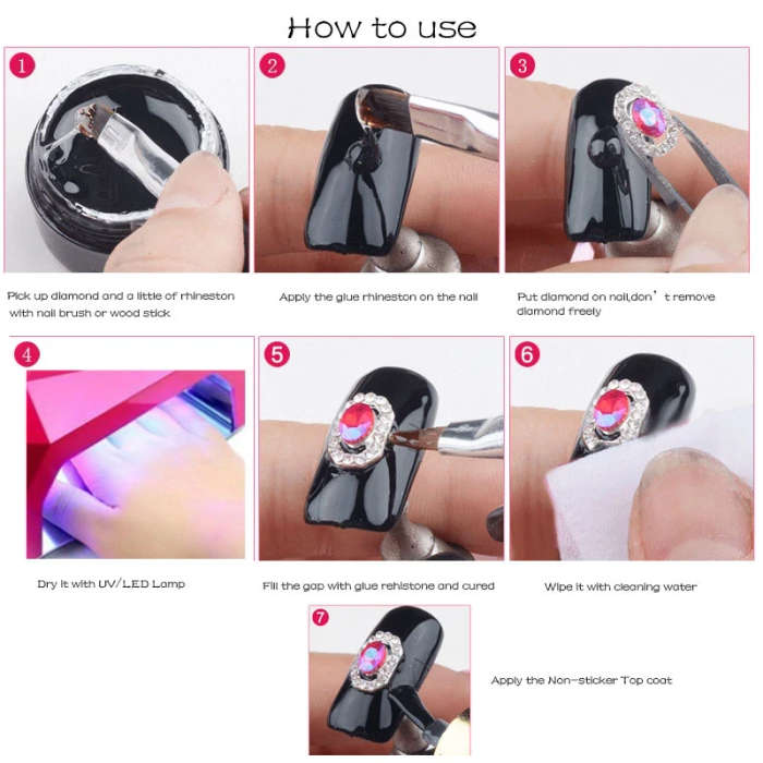 Nail Art Rhinestone Glue Transparent DIY Sticky Lasting UV Gel Jewelry Stuck Drill Glue Decoration T