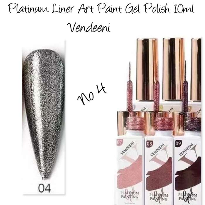 Vendeeni Platinum Liner Art Paint Gel Polish 10ml  no 4