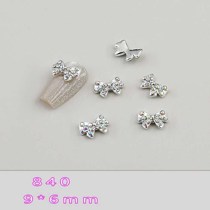 TTS Bowtie Alloy Nail Rhinestone 5pcs -    840