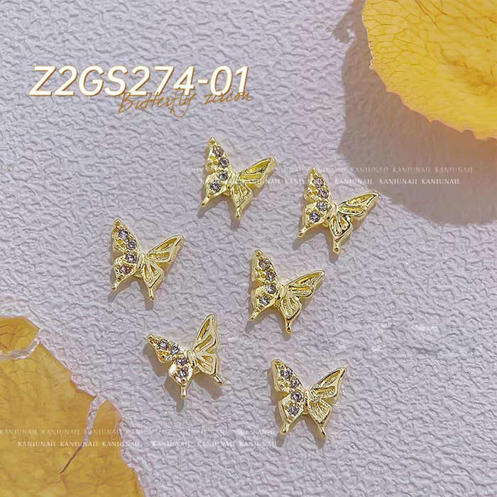 GS274 Butterfly Zircon Nail Rhinestone 2pcs