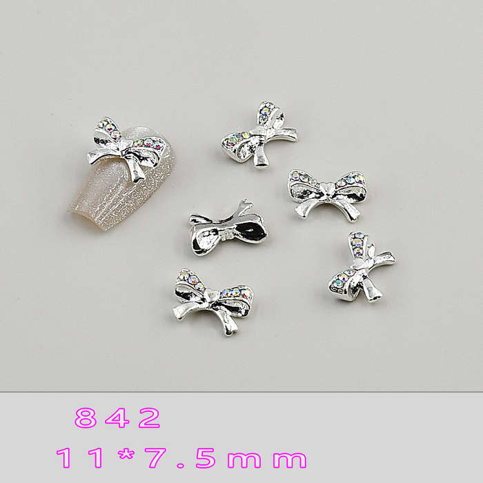 TTS Bowtie Alloy Nail Rhinestone 5pcs -    841
