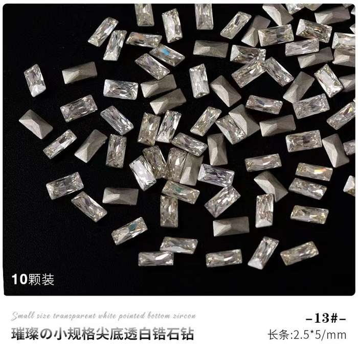 Zircon Rhinestone A003 Strip Flat Bottom 50pcs- 2*4mm Clear