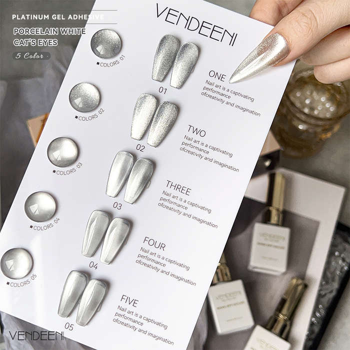Porcelain White Cat Eye Gel Polish 15ml only number 1 and 2 left message number