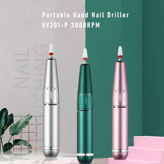 Portable Hand Nail Polish Drill UV301-P 30000RPM USB Cable only silver