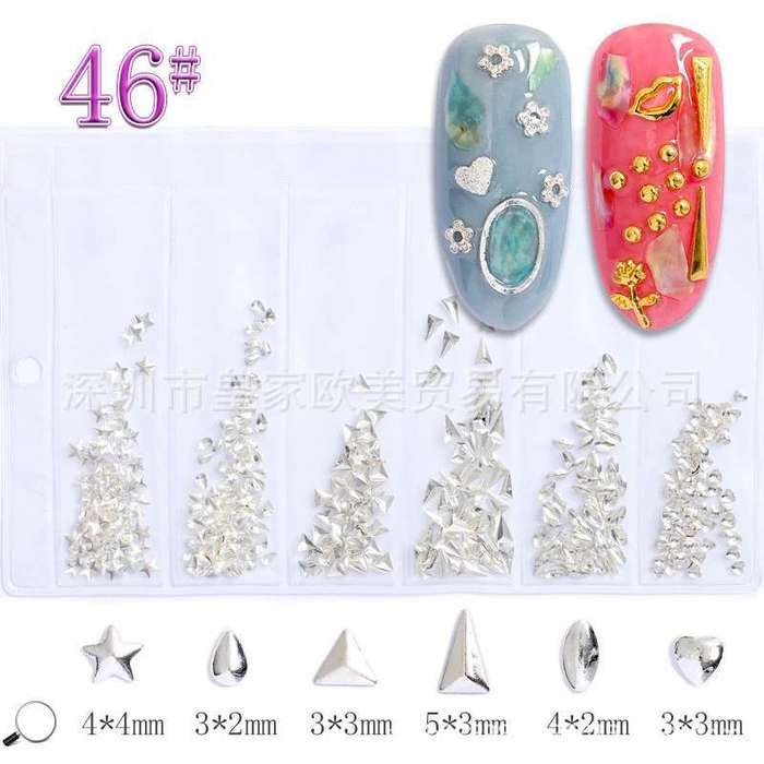 6 Grids Metal Rhinestone message number