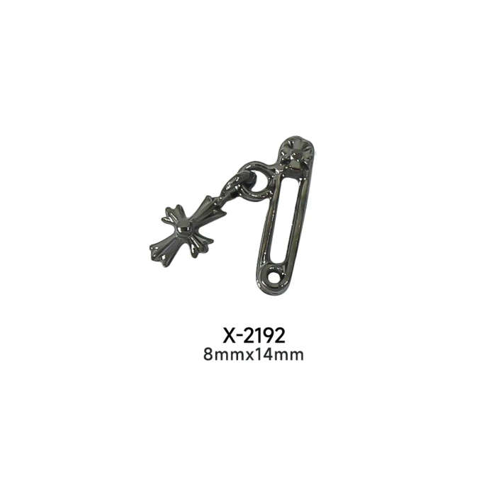 Brooch Cross Pendant Chrome Heart Metal Nail Accessories * 5pcs -  Black