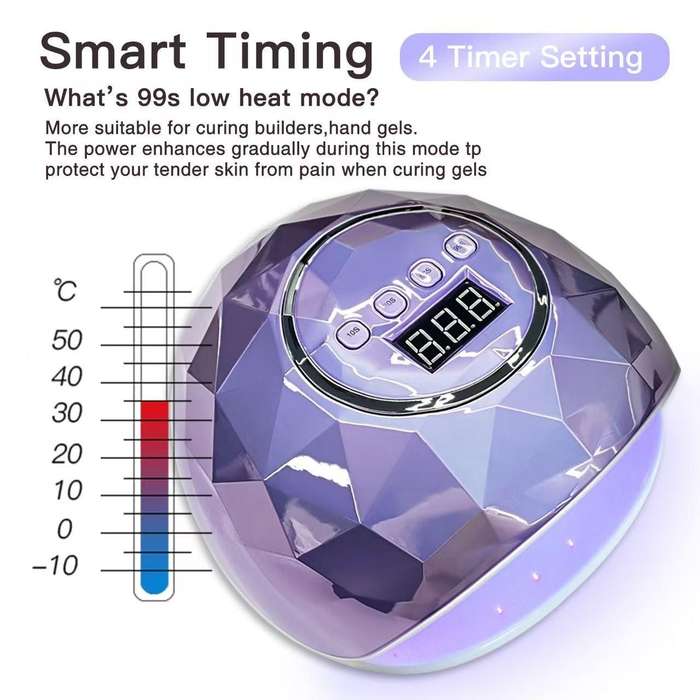Diamond F6 Professional Gel Polish LED Nail Dryer Lamp 86W ( 39 LED Beads  Silver