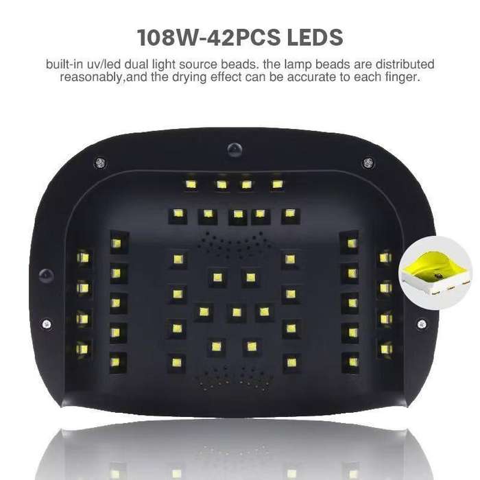 Double Hand Professional Gel Polish LED Nail Dryer Lamp 108W ( 42 LED Beads )