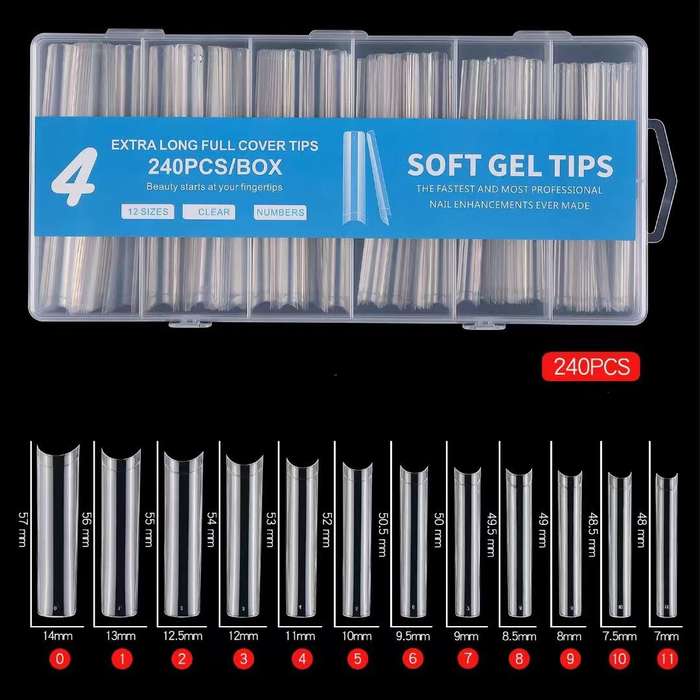 Extra Long Square Gel x Nail Tips 240PCS XXXL number 5