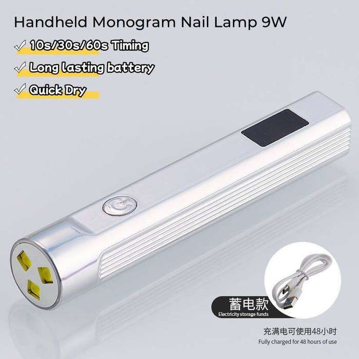 Handheld Monogram Nail Lamp 9W Silver