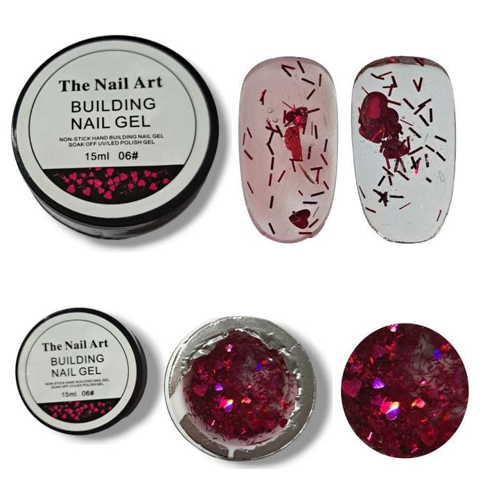Non-stick Glitter builder gel 15ml - Message number