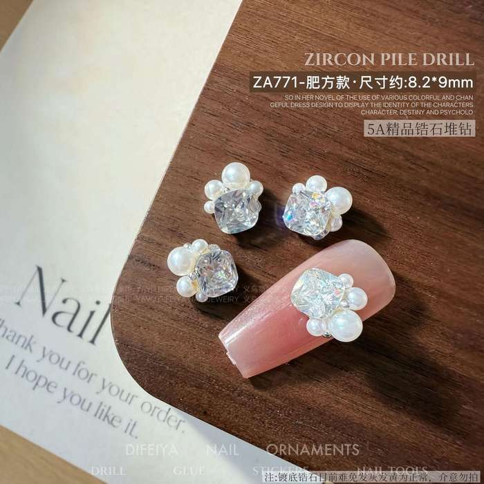 Zircon Pile diamond nail accessories transparent white pigeon 1 PC -    771