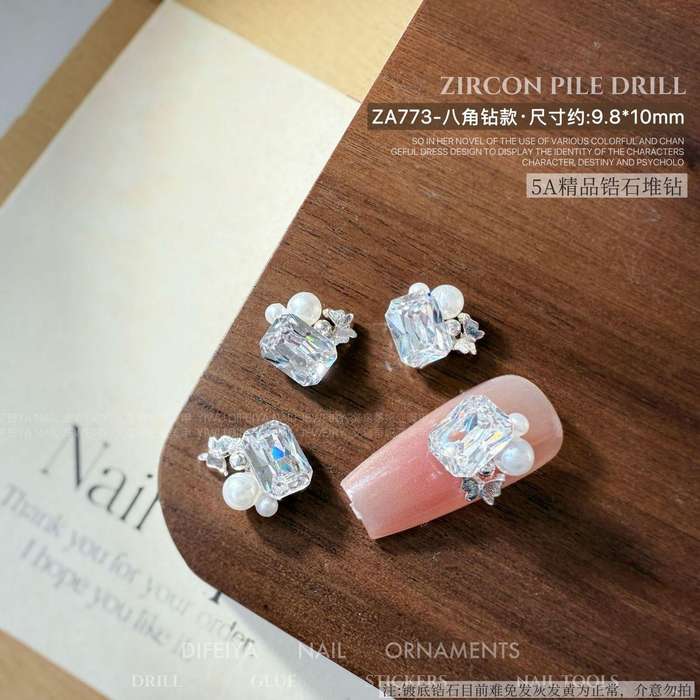 Zircon Pile diamond nail accessories transparent white pigeon 1 PC -    773