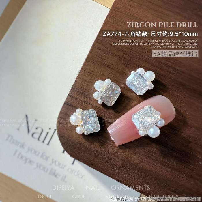 Zircon Pile diamond nail accessories transparent white pigeon 1 PC -    774