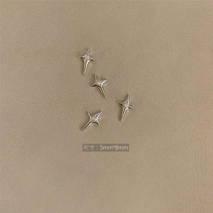 Star Rhinestone 5pcs -  Silver 5*8mm