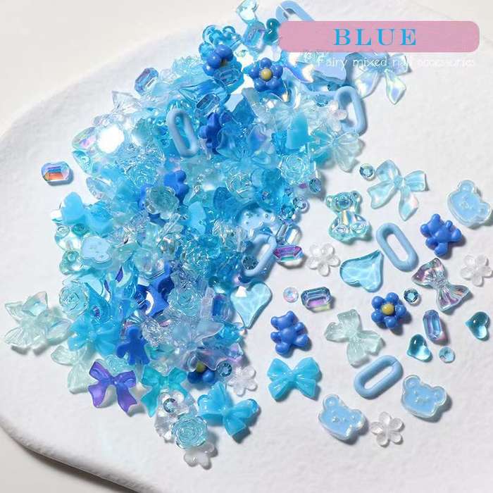 Fairy Mixed Nail Rhinestones -  Blue