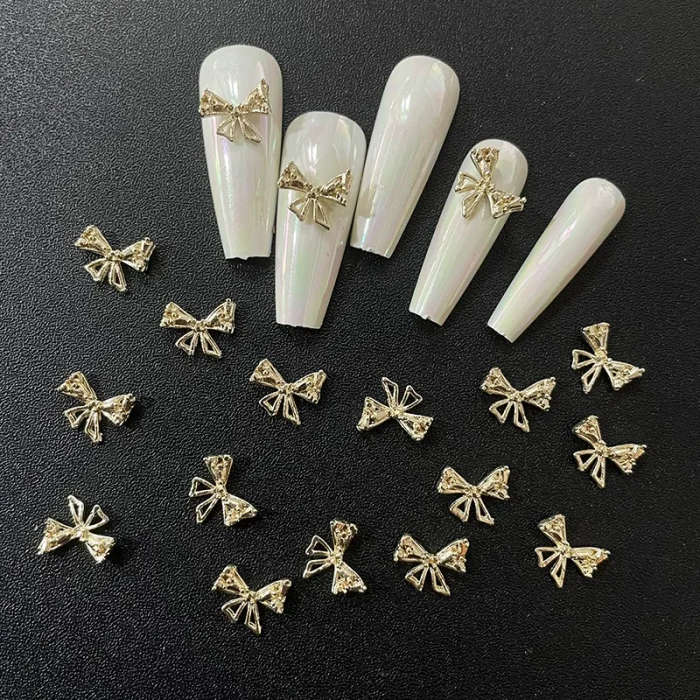 Alloy Butterfly Nail Rhinestones 10pcs -  Gold