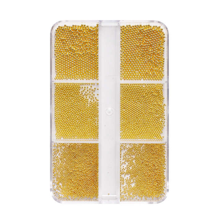6 Grids Carnival Nail Decoration -Gold