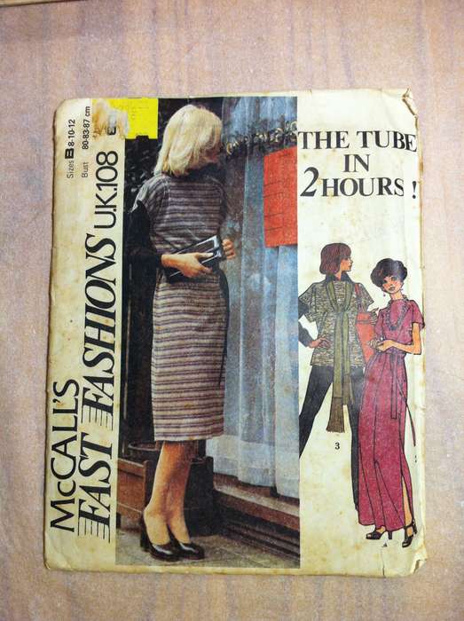 McCalls U.K.108 Stretch Knit Tube Dress. Size 8,10,12. Complete