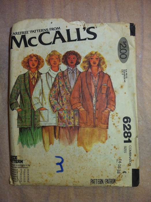 McCalls 6281 Unlined Blazer. Cut on 14. Complete