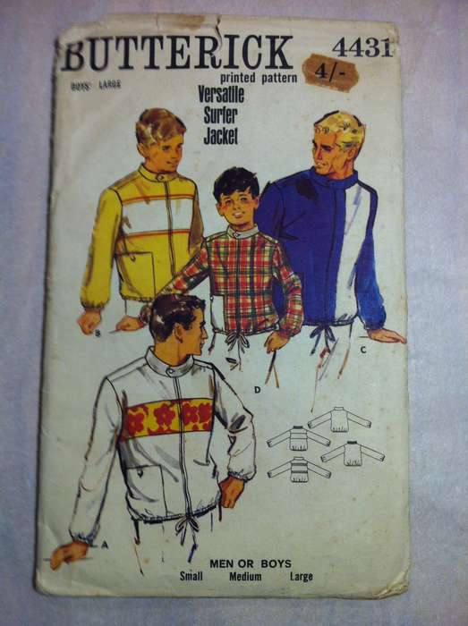 Butterick 4431 Boys Surfer Jacket. Size Large. Complete