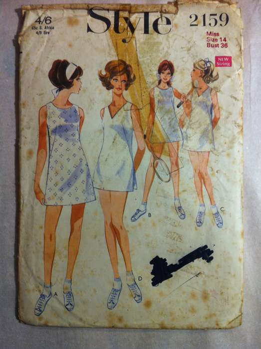 Style 2159 Tennis Dress. Size 14. No Shorts Pattern.