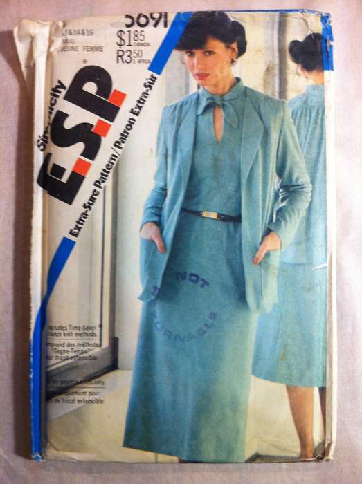 Simplicity 5691 Dress & Unlined Jacket. Size 12,14,16. Complete Uncut F/F