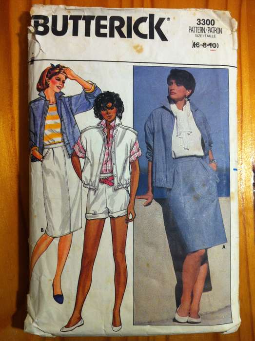 Butterick 3300 Jacket, Vest, Skirt and Shorts. Size 6,8,10. Cut on 10. Complete