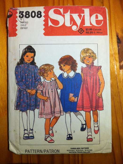 Style 3808 Pullover Dress. Size 4,5,6. Cut on 6. Missing P/ Sleeve Facing