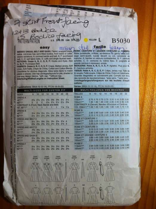 Bundle A. 5 Incomplete / Worn Patterns missing Instructions and or Pattern Pieces. See Photos