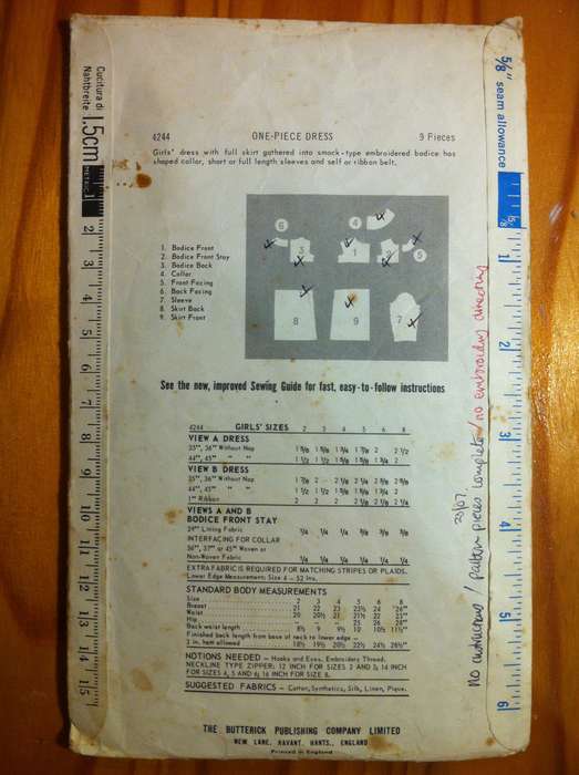 Bundle E. 4 Incomplete / Worn Patterns Missing Pattern Pieces and or Instructions..
