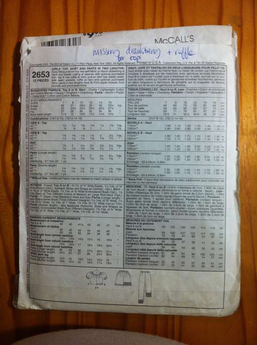 Bundle E. 4 Incomplete / Worn Patterns Missing Pattern Pieces and or Instructions..