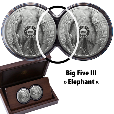 2 oz Silver Coin Set - Big Five III - Elephant - Double Capsule - 2024