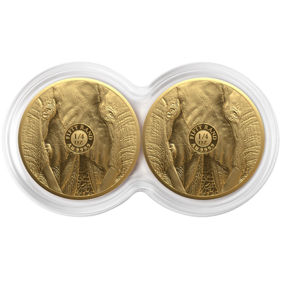 1/4 oz Gold Coin Set - Big Five III - Elephant - Double Capsule - 2024