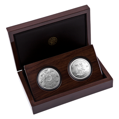 2 oz Silver Coin Set - Big Five III - Lion + Krugerrand - 2025