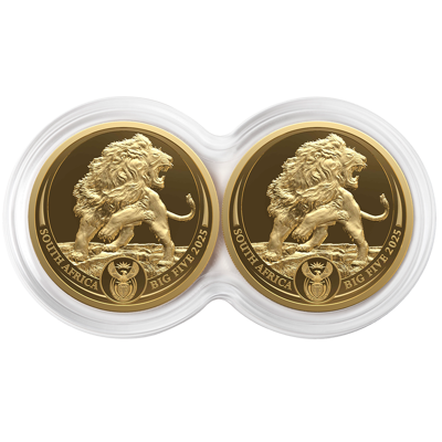 1/4 oz Gold Coin Set - Big Five III - Lion - Double Capsule - 2025