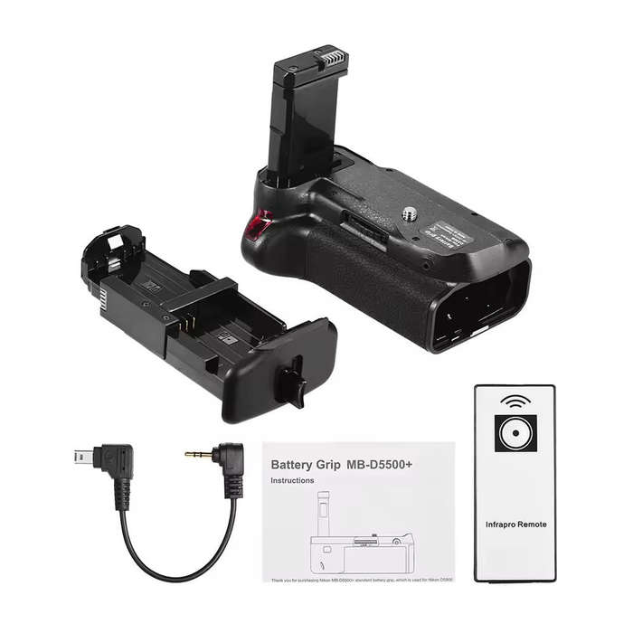 Generic Battery Grip for NIKON D5500 / D5600 DSLR Cameras (with IR remote shutter release)