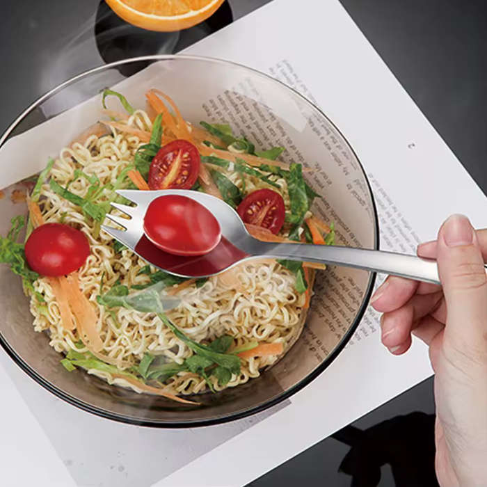 2 in 1 Stainless Steel Fork Spoon ("Spork") for Outdoor Camping Picnic