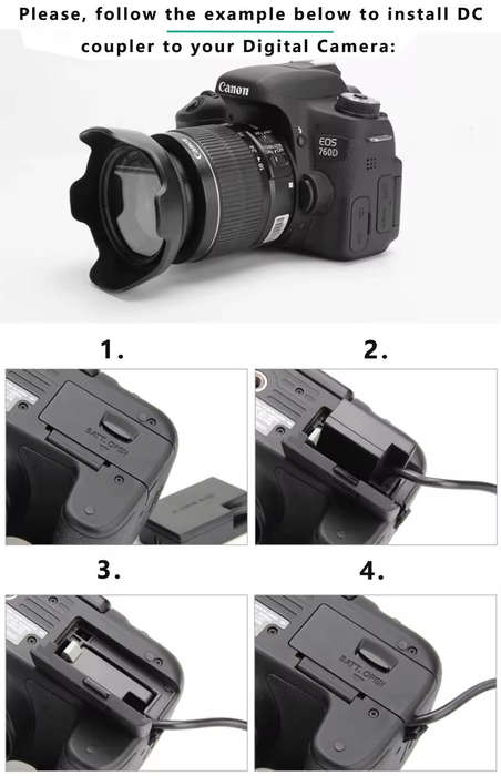 Power Bank LP-E17 Type C Cable DR-E18 ACK-E18 DC Coupler for Canon