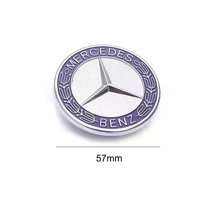 MB Bonnet Emblem Blue/Chrome (flat, 2 prong)