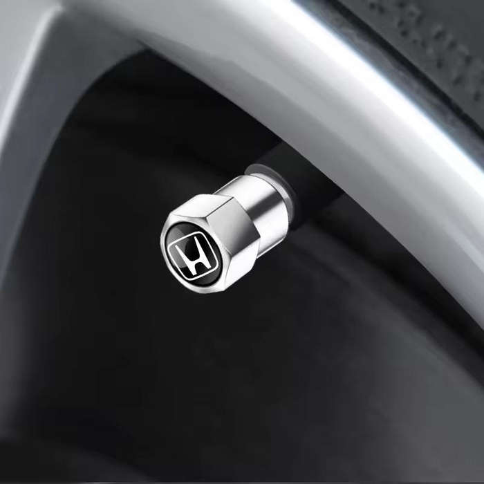 HONDA Valve Caps - Silver with Chrome logo (Set of 4)