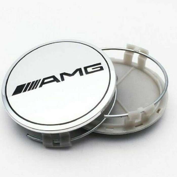 4x 75mm Wheel Centre Cap for Mercedes Benz AMG (Silver)