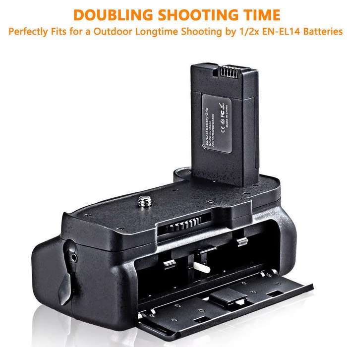 Generic Battery Grip for NIKON D5100 / D5200 /D5300 DSLR Cameras (Plus IR Remote Shutter Release)
