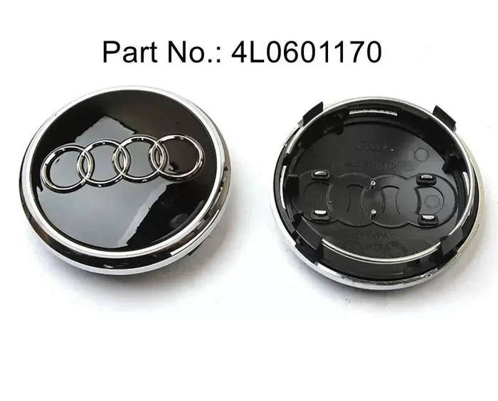 4X WHEEL CENTER CAPS 77mm / 75mm for AUDI BLACK [PART 4L060170]
