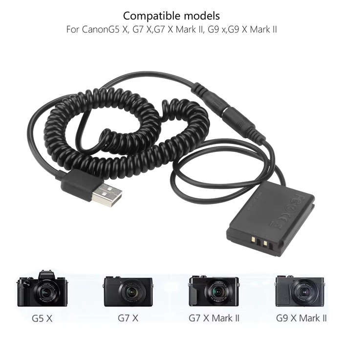 Power Bank NB-13L USB Cable DR-110 DC Coupler for Canon cameras with NB-13L batteries