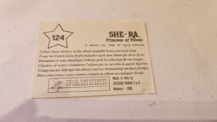 1986 She-Ra Princess of Power Panini Sticker 124 (She-Ra) Vintage Figure