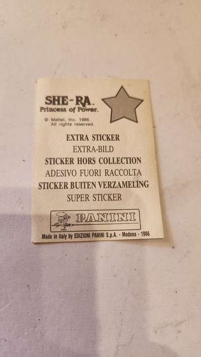 1986 She-Ra Princess of Power Panini Sticker Extra Sticker (She-Ra) Vintage Figure