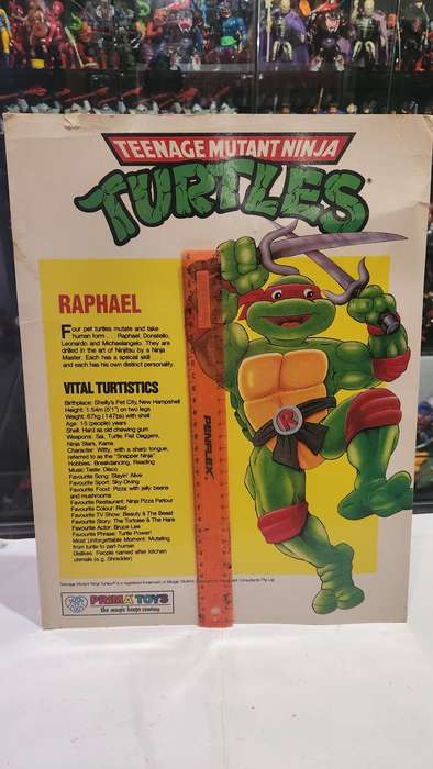 1990 Tmnt Vintage Prima Toys Raphael Poster Card Teenage Mutant Ninja Turtles