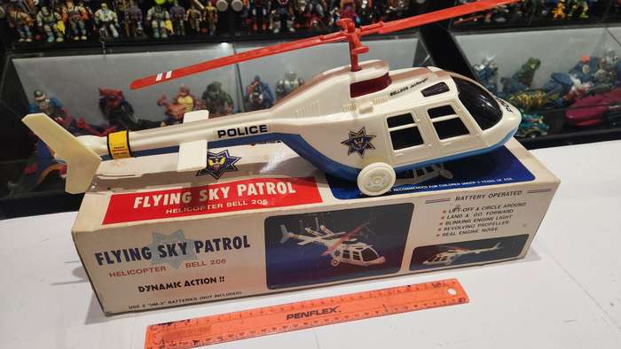 Vintage Boxed Flying Sky Patrol Helicopter Bell 206