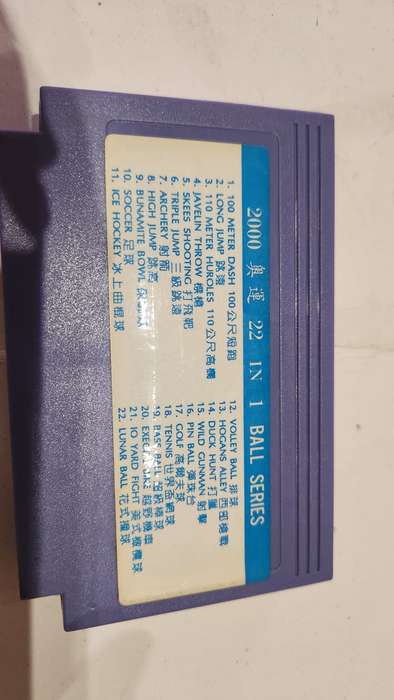 Vintage Tv Game Cartridge Famicom 22 in 1